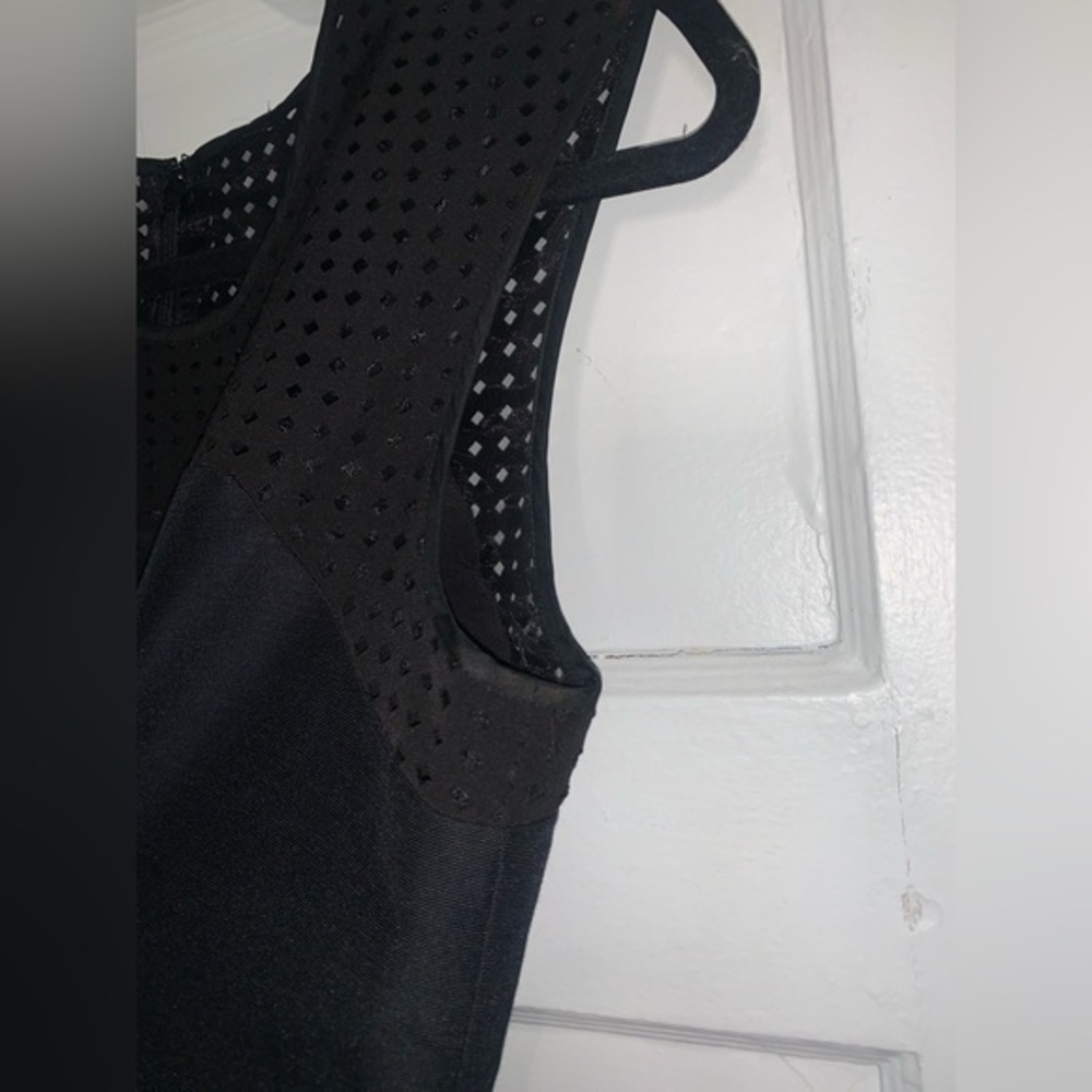 J. Crew black silk‎ blend perforated A-line dress size 4 - Picture 6 of 12